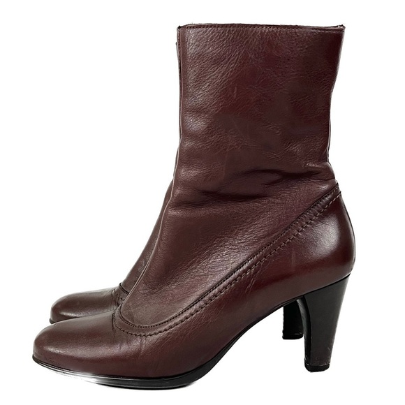 La Canadienne Burgundy Heeled Boots - Size 8.5 - Picture 4 of 9
